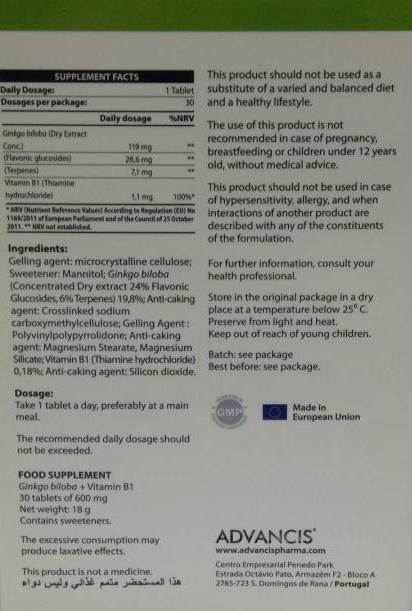 Advancis Ginkgo Biloba